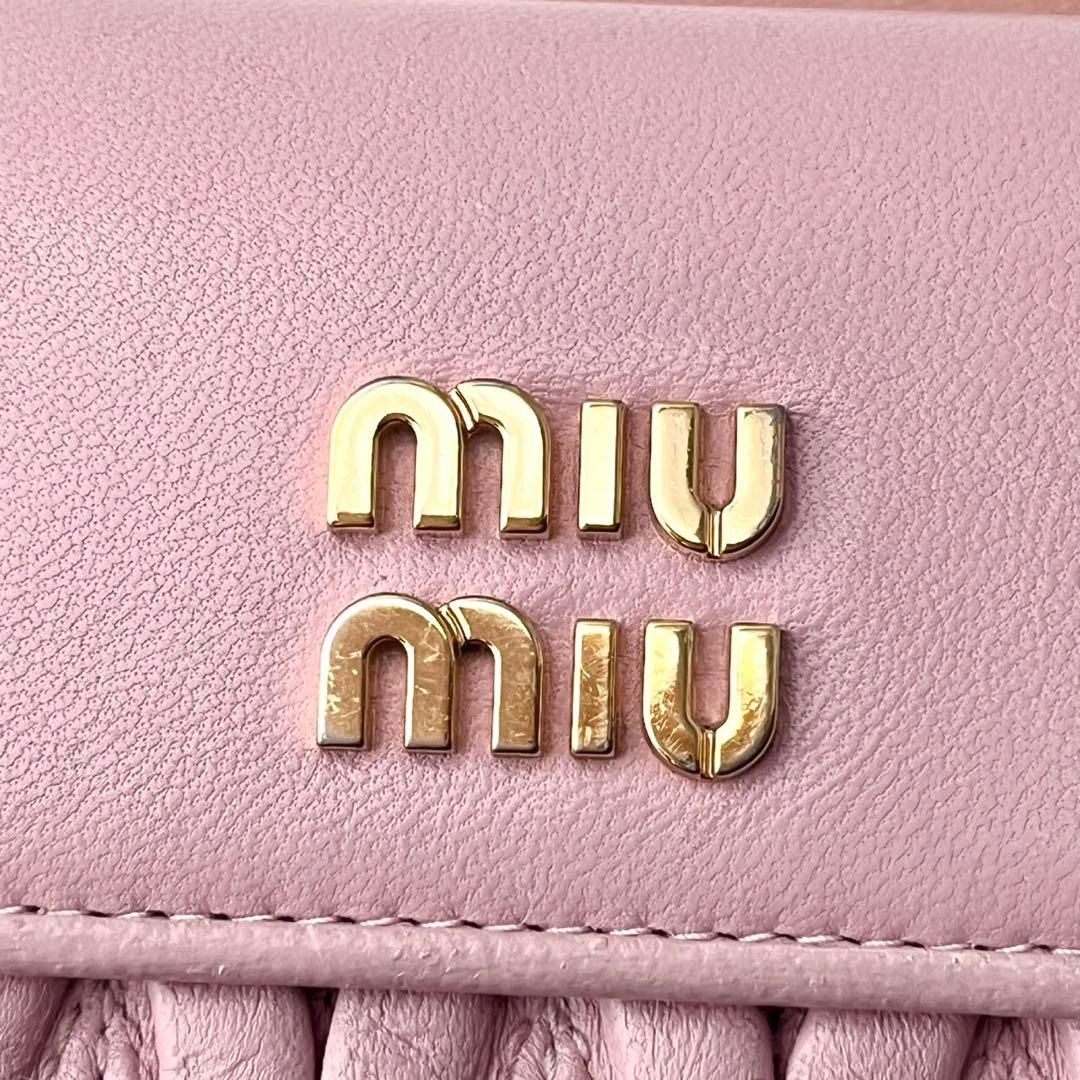 現行 miu miu ミュウミュウ マテラッセ 三つ折り財布 0203-③