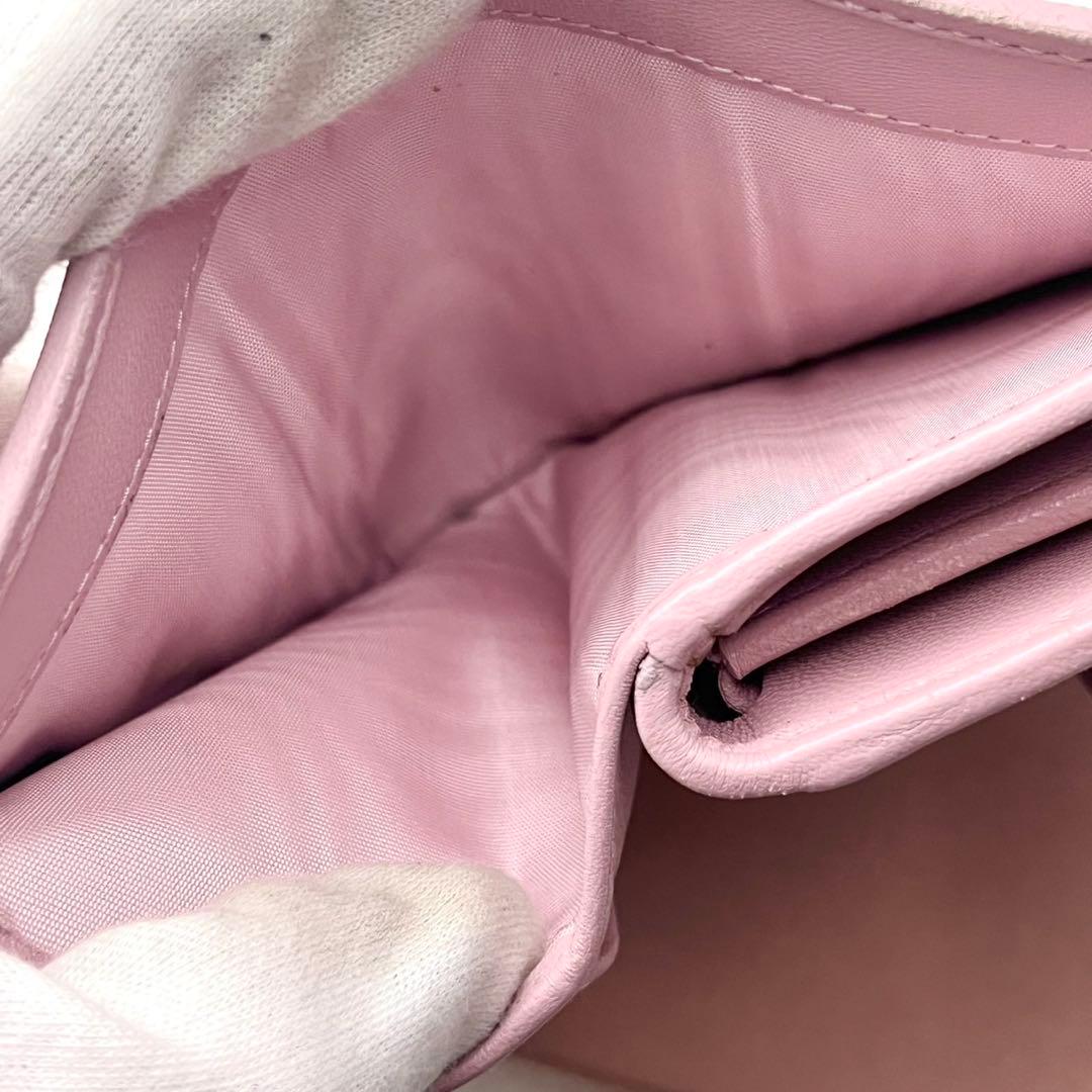 現行 miu miu ミュウミュウ マテラッセ 三つ折り財布 0203-③