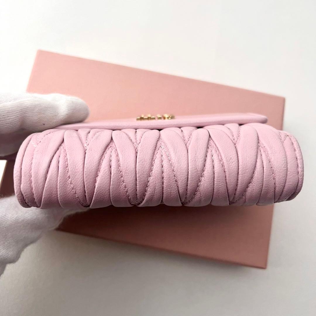 現行 miu miu ミュウミュウ マテラッセ 三つ折り財布 0203-③