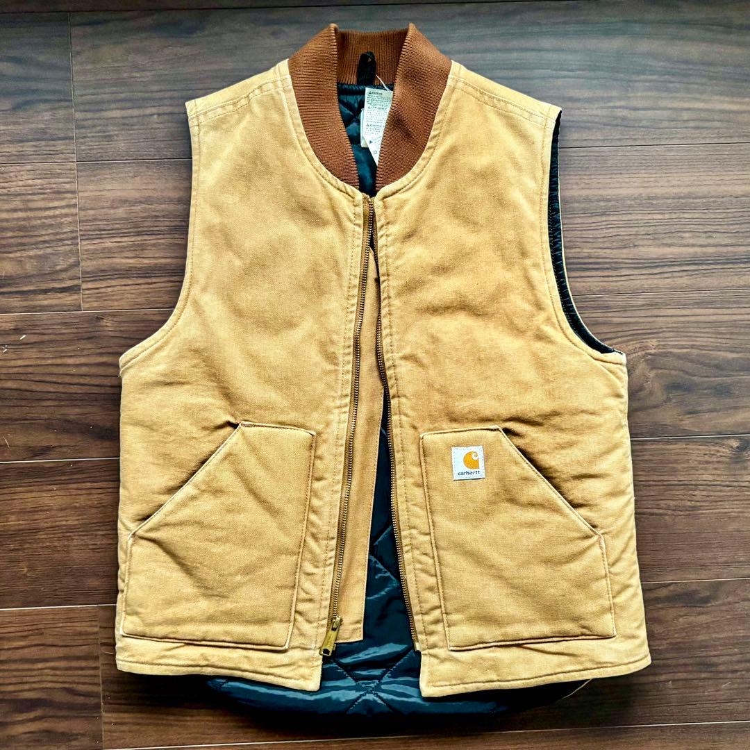 【メキシコ製07年1月】Sサイズ Carhartt ダックベスト ブラウン 古着