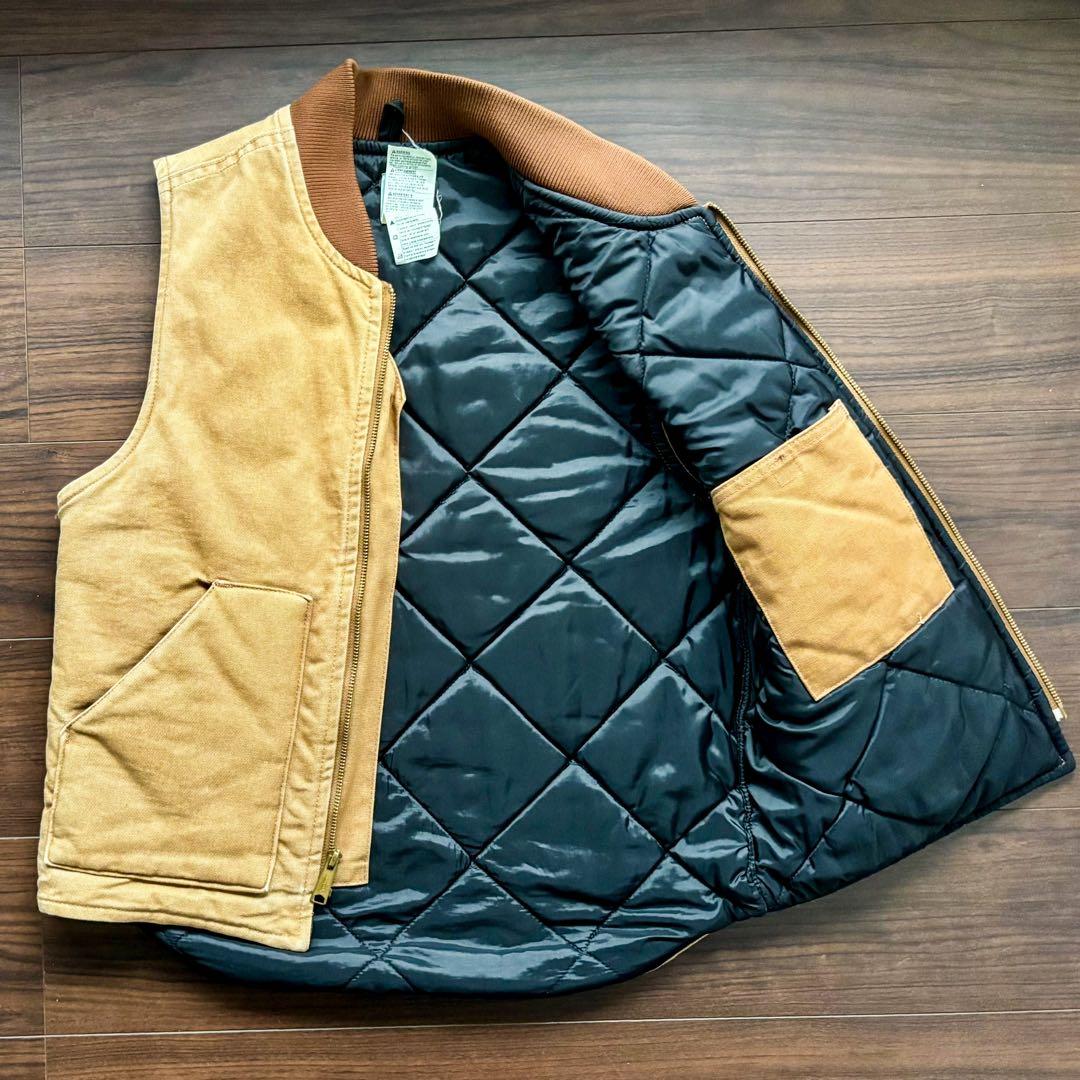 【メキシコ製07年1月】Sサイズ Carhartt ダックベスト ブラウン 古着