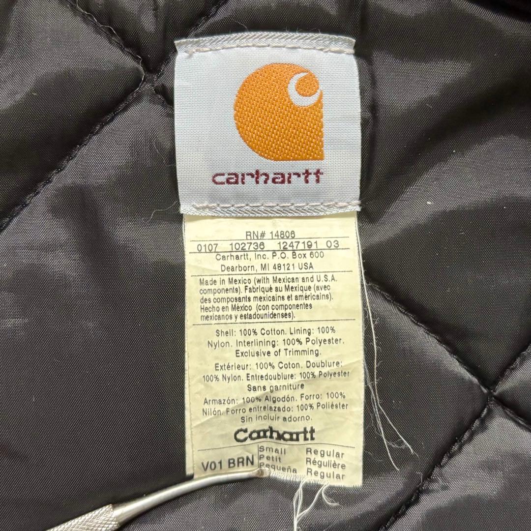 【メキシコ製07年1月】Sサイズ Carhartt ダックベスト ブラウン 古着