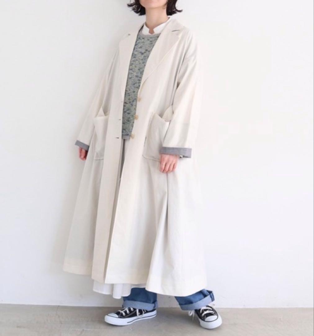 l'atelier du savon 高密度ツイル ギンガム裏地 ロングコート