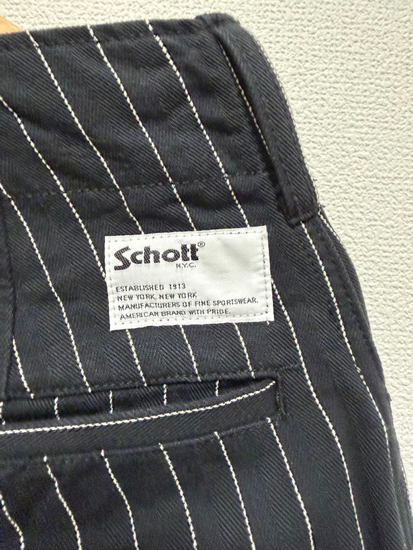 Schottストライプフリスコパンツ黒30