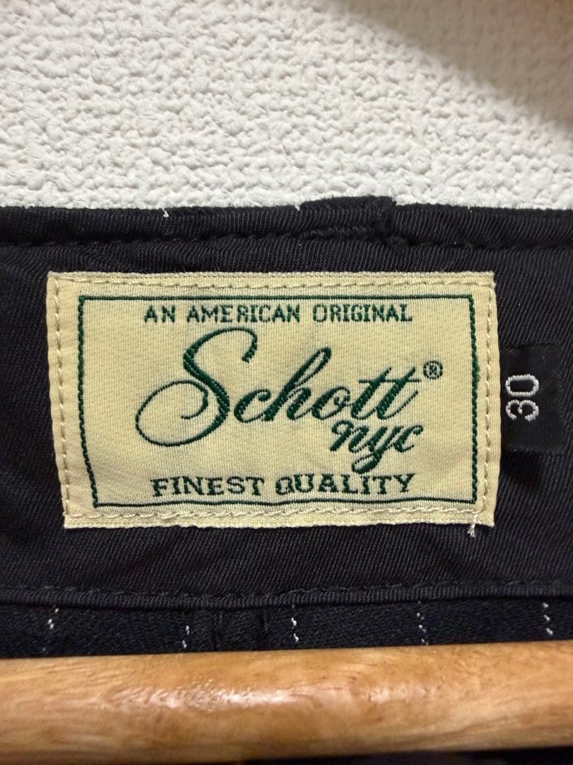 Schottストライプフリスコパンツ黒30