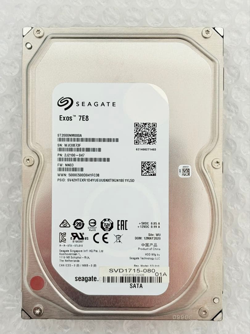 SEAGATE EXOS 7E8 SATA HDD 2TBx2台(合計4TB)