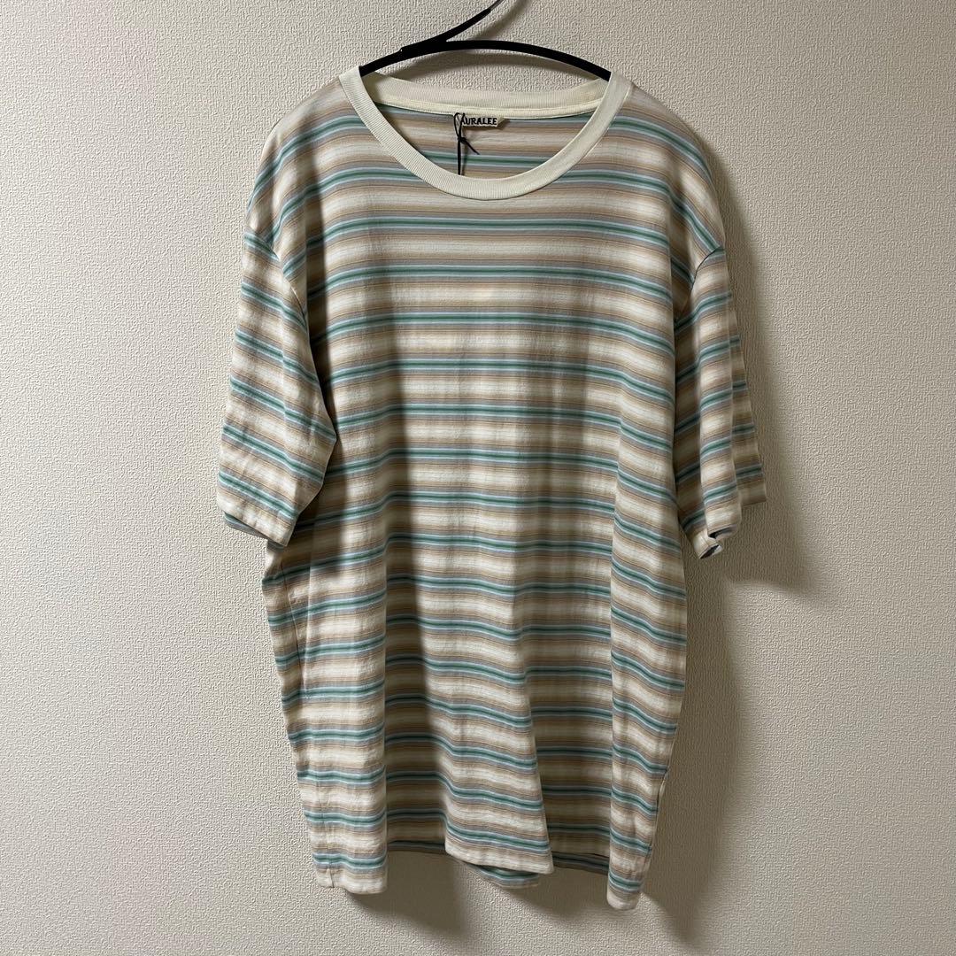 トップス AURALEE 25AW GRADIENT STRIPE JERSEY TEE