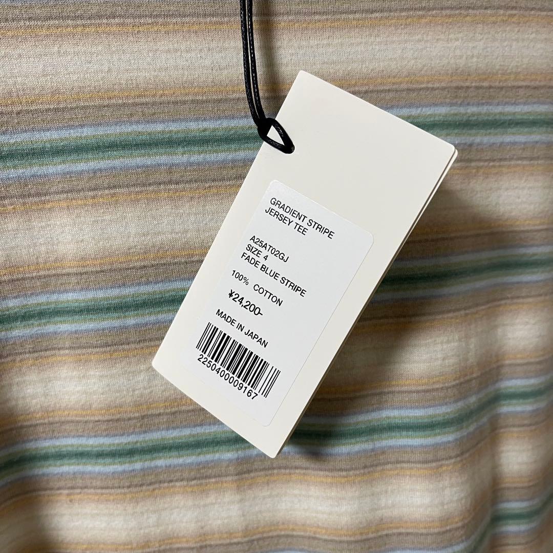 トップス AURALEE 25AW GRADIENT STRIPE JERSEY TEE