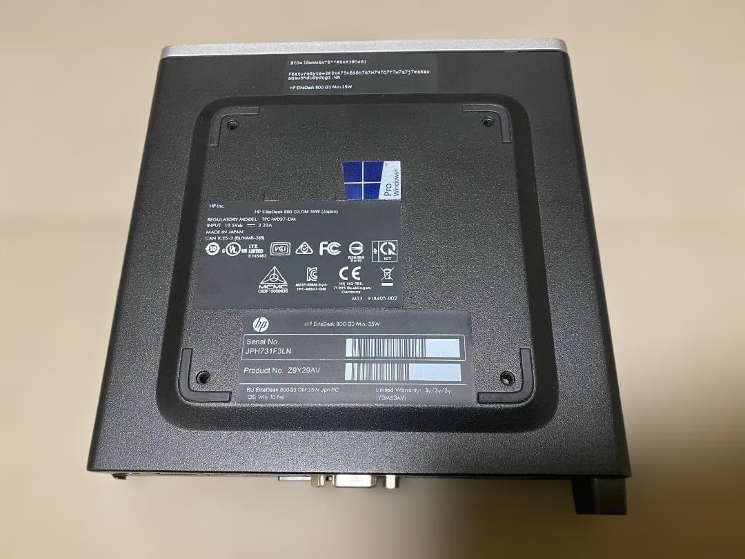 HP EliteDesk 800 G3 DM SSD搭載 メモリ8GB