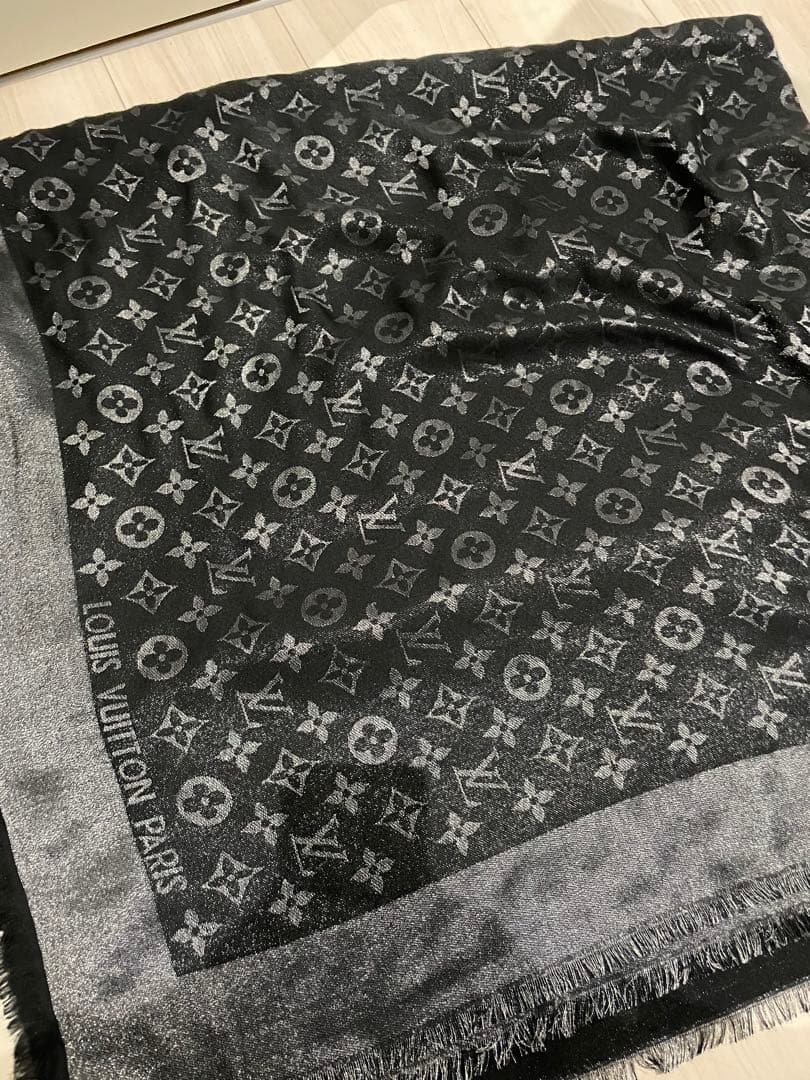 LOUIS VUITTON モノグラムストール 大判 ブラック