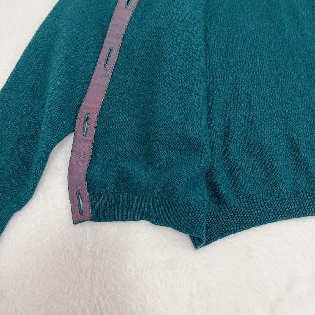 美品 バランタイン スコットランド製 カシミヤ100% カーディガン 緑