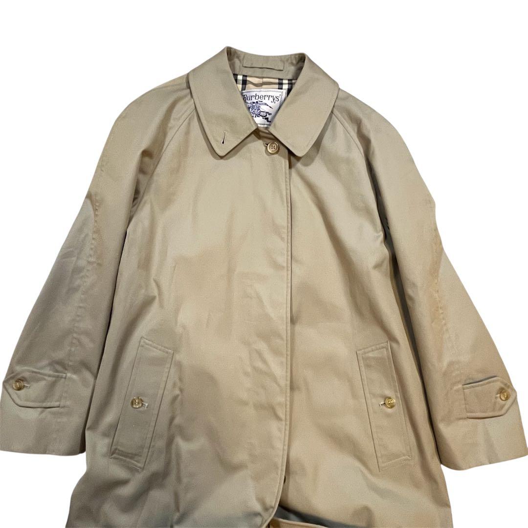 極美品 80～90s バーバリー ステンカラーコート レディース 白タグ