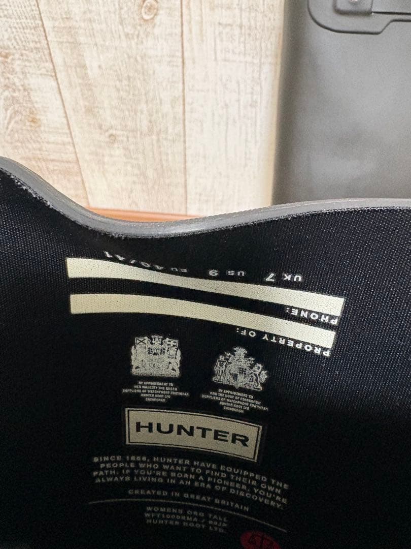 25.5〜26㎝★美品HUNTERレインブーツUK7 ハンターブーツ 長靴 黒