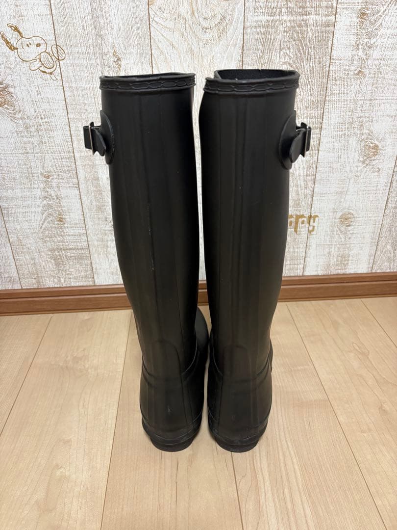 25.5〜26㎝★美品HUNTERレインブーツUK7 ハンターブーツ 長靴 黒