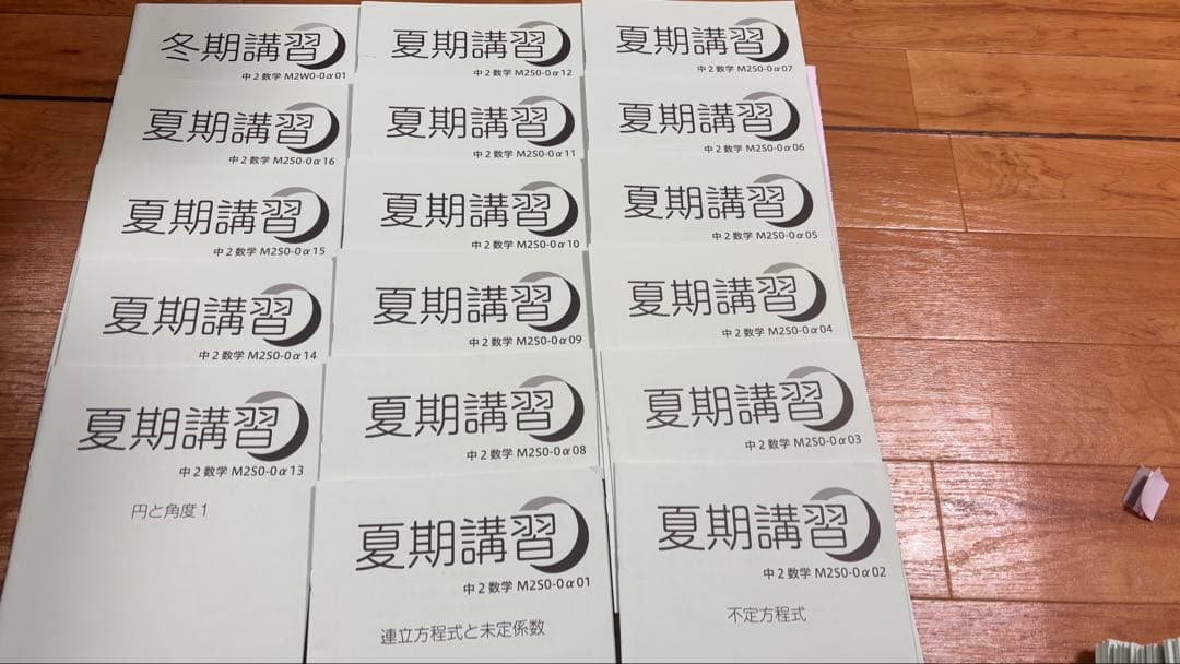 【SAPIX中学部】中２数学　MAIN SAPIX・春期講習・夏期講習・冬期講習