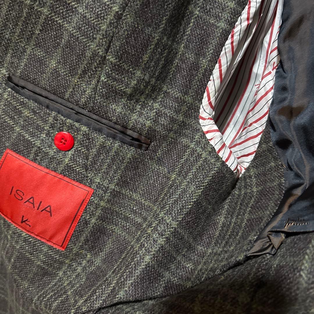 ISAIA チェック柄 テーラードジャケット