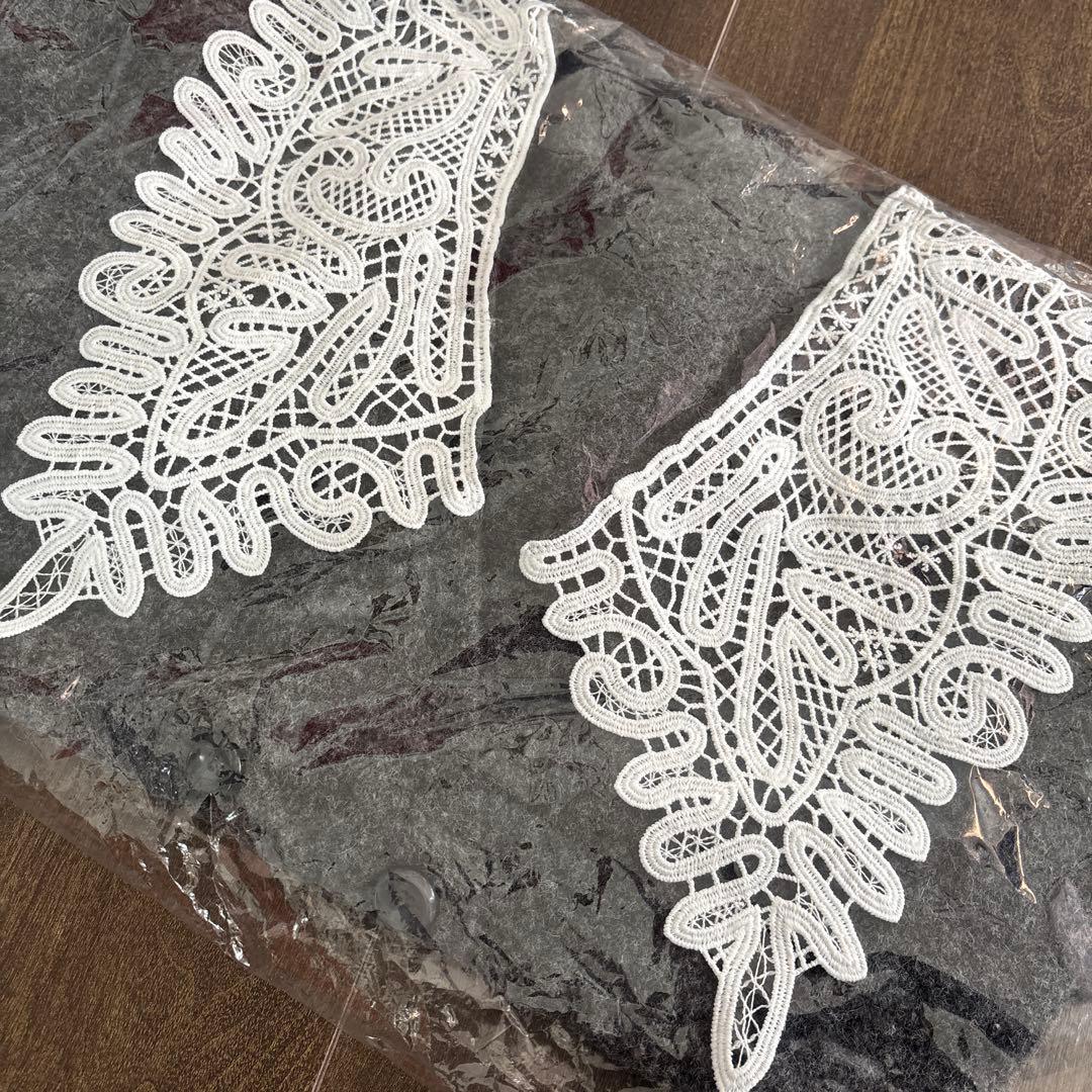 トップス Acka. lace collar knit cardigan