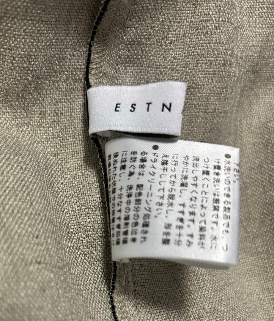 b*o様 美品　ESTNATION / リネンライクバイカラーパイピングワンピー