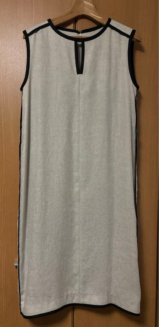 b*o様 美品　ESTNATION / リネンライクバイカラーパイピングワンピー