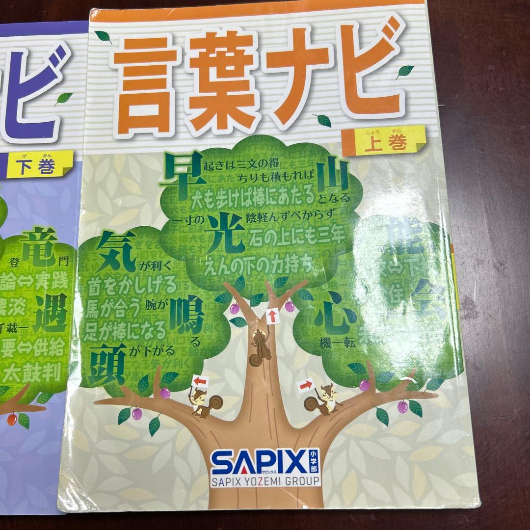 19-20①　サピックス　言葉ナビ 上巻・下巻セット SAPIX 重要教材
