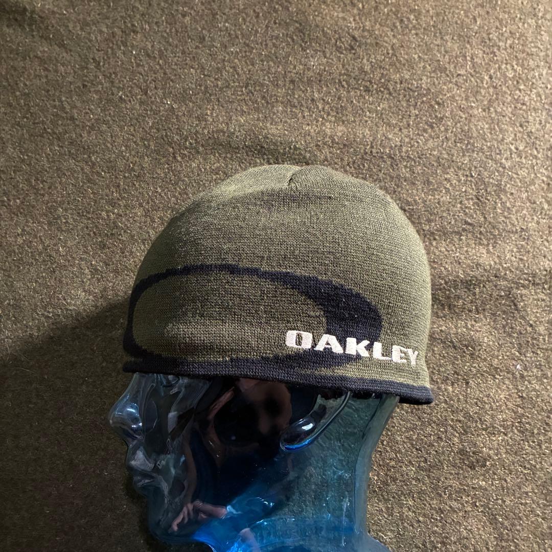 90s USA製　OAKLEY クラシック　ロゴ　ニット帽　シングル