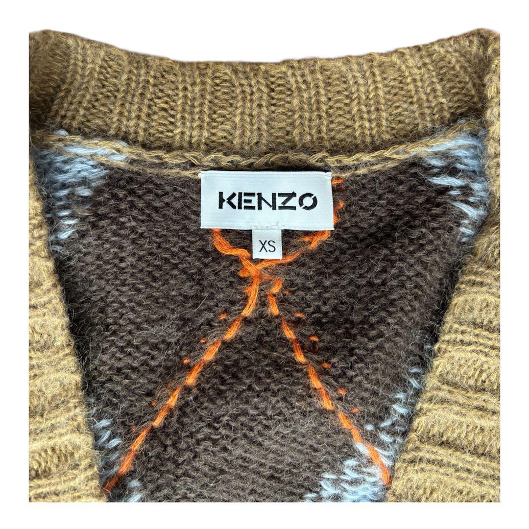 KENZO アーガイル柄カーディガン