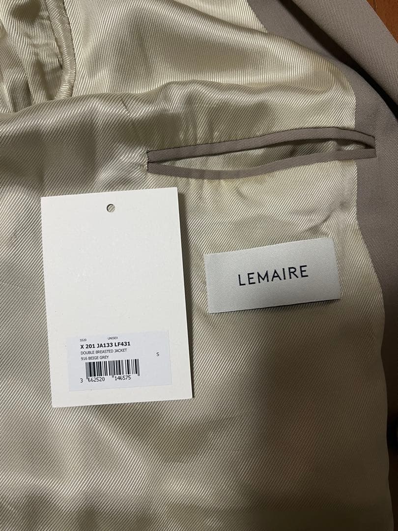 LEMAIRE ルメール ダブルブレストジャケット　タグ付き