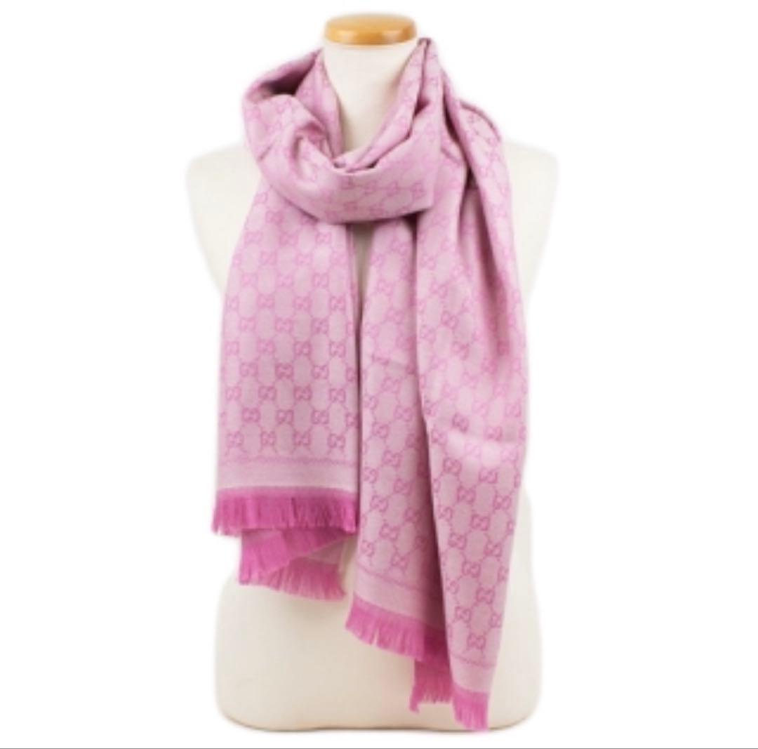 大判美品✨GUCCIマフラー❗️箱紙袋セット❗️グッチマフラー　レディース