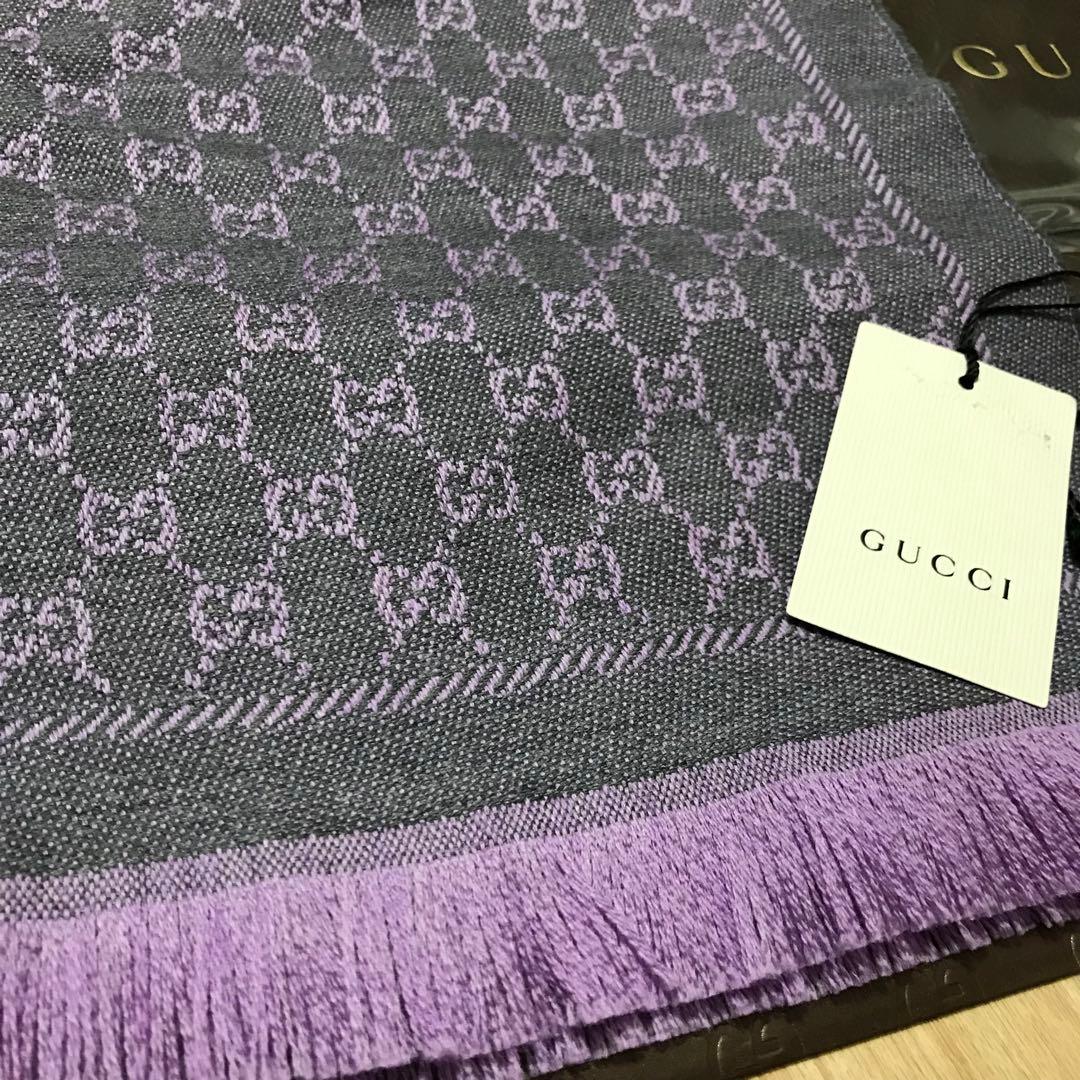 大判美品✨GUCCIマフラー❗️箱紙袋セット❗️グッチマフラー　レディース