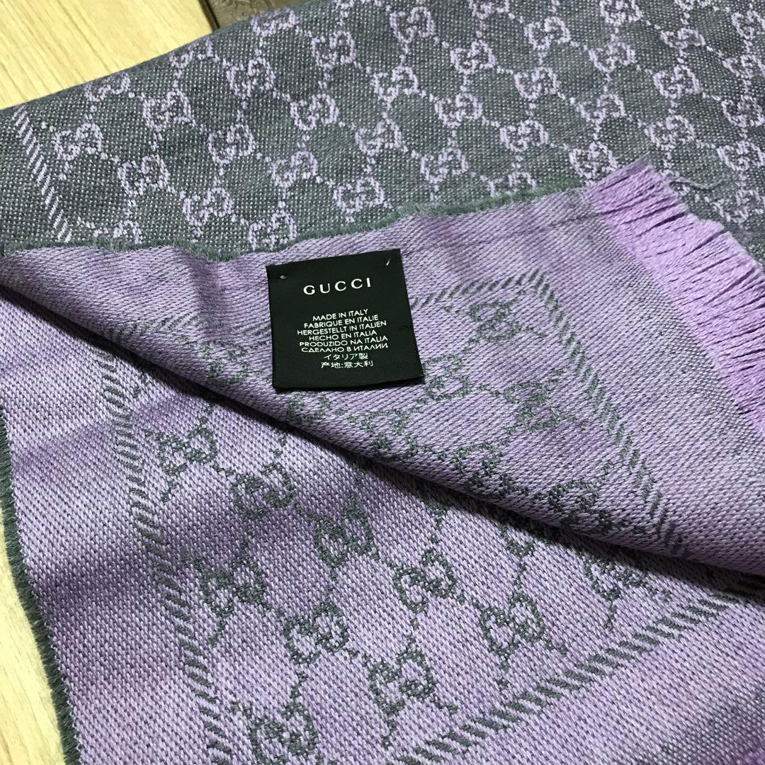 大判美品✨GUCCIマフラー❗️箱紙袋セット❗️グッチマフラー　レディース