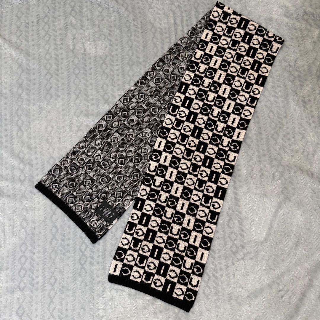 GUCCI グッチ チェッカーボード柄 マフラー
