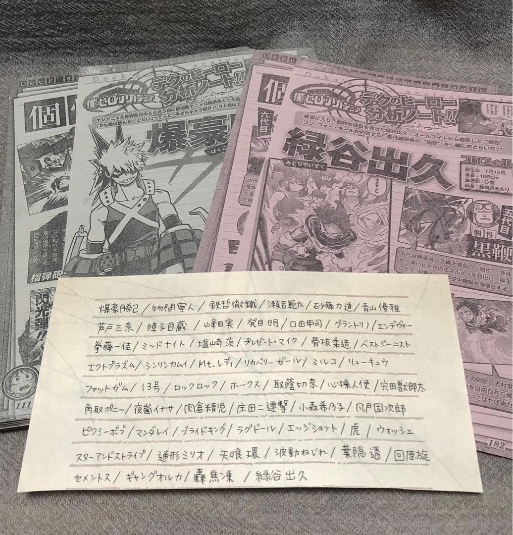 僕のヒーローアカデミア　切り抜きセット