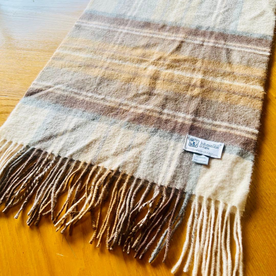 ぱねり⭐️ジョンストンズ　カシミヤ100%マフラー 中判サイズ/36×190