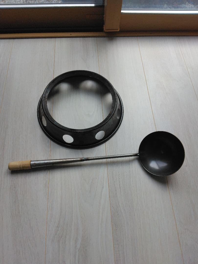 中華鍋4点セット36㎝27㎝五徳、お玉