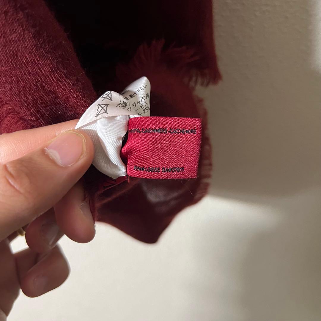 現行品 VALENTINO ブルーフォックス カシミヤ100% ストール ケープ