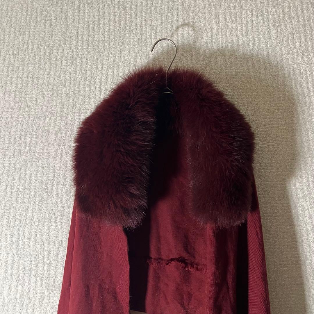 現行品 VALENTINO ブルーフォックス カシミヤ100% ストール ケープ