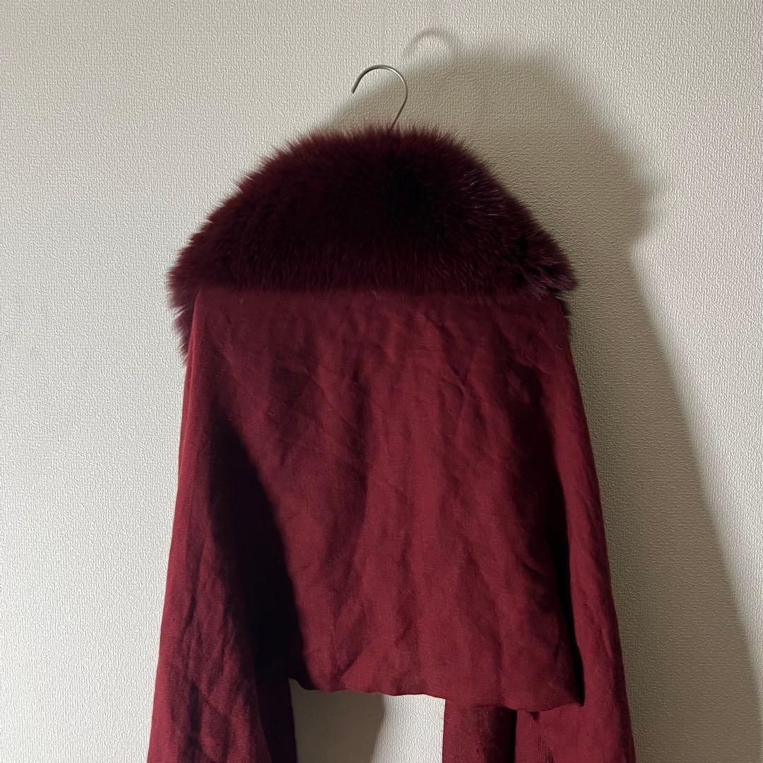 現行品 VALENTINO ブルーフォックス カシミヤ100% ストール ケープ