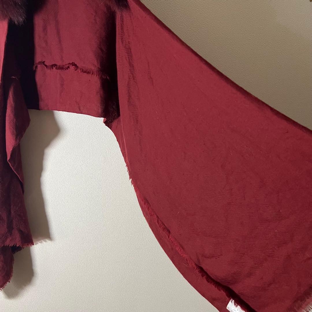 現行品 VALENTINO ブルーフォックス カシミヤ100% ストール ケープ