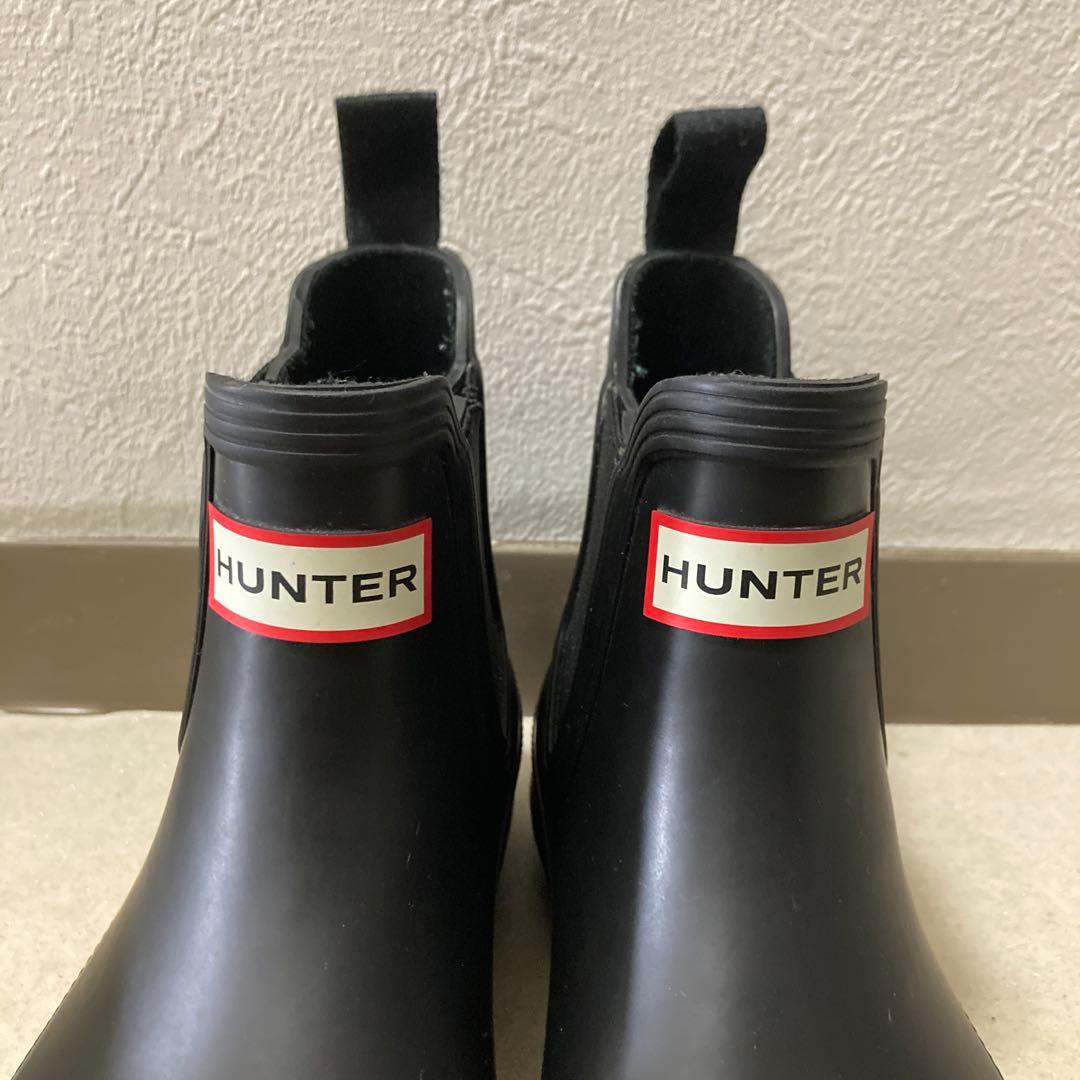 HUNTER レインブーツ　レインシューズ　サイドゴア　24cm相当　箱無し