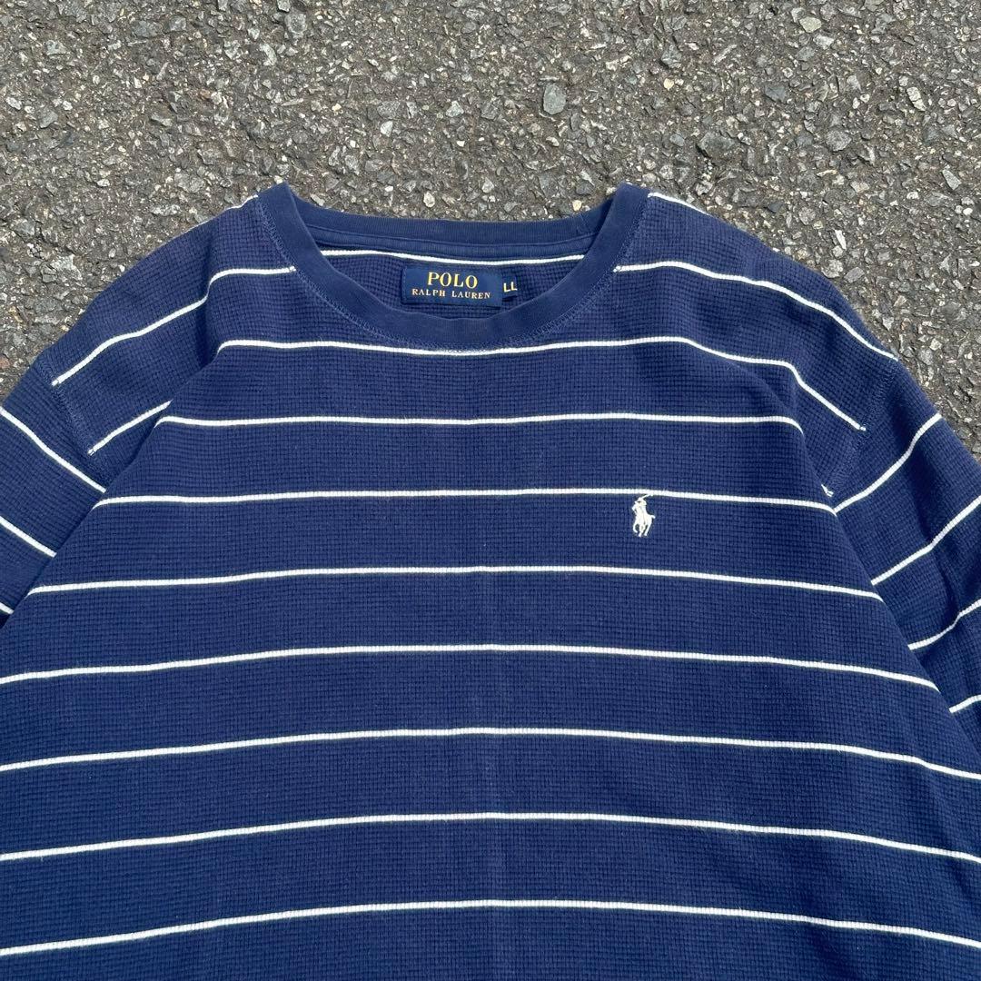 POLO RALPH LAUREN ボーダーサーマルロンT ワッフル 短丈