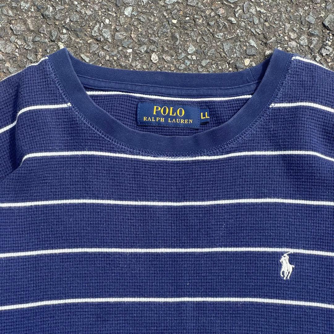 POLO RALPH LAUREN ボーダーサーマルロンT ワッフル 短丈