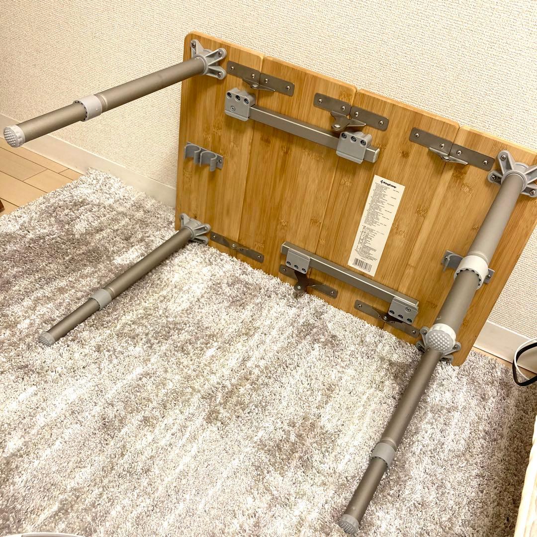 KingCamp バンブーテーブル 折り畳み　アウトドア　コンパクト　収納袋付き
