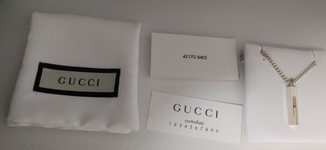 値下げ【上質スターリングシルバー925】グッチ_ Gバーユニセックスネックレス