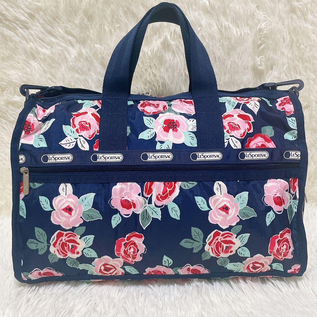 LeSportsac レスポートサック　ボストンバッグ　ナイロン　花柄　2way