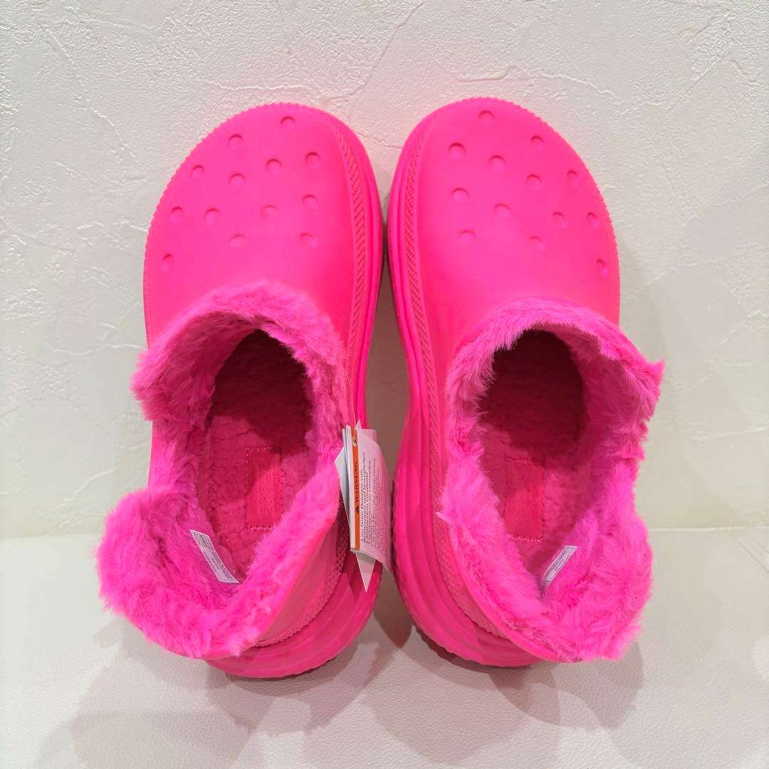 新品【crocs】クロックス　STOMP ボア　ショートブーツ　ピンク　25cm