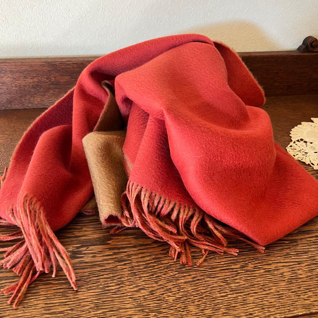 極美品　カシミヤ　ダブルフェイス　ストール　ショール