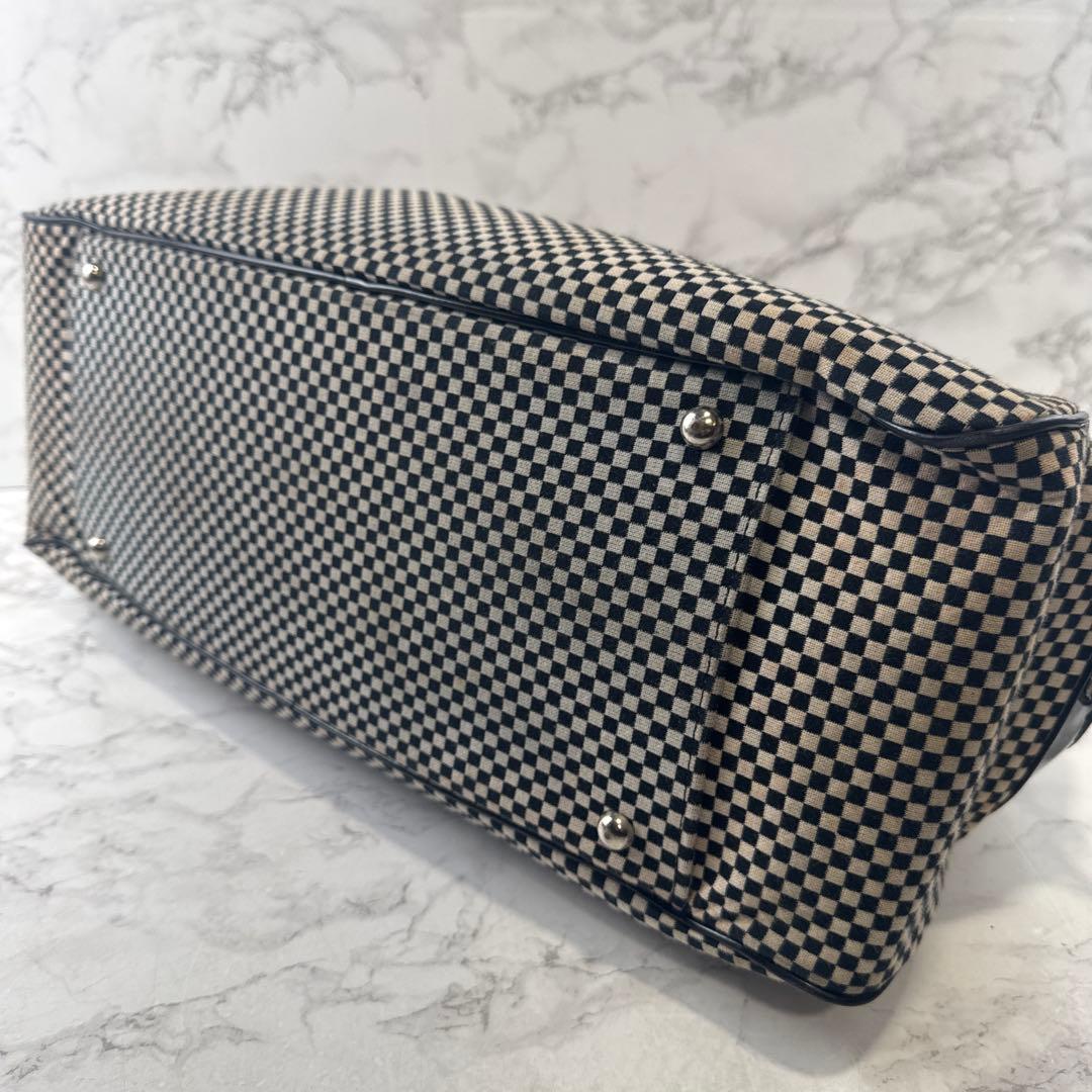 MARY QUANT マリークワント ビッグコサージュ チェックボストンバッグ