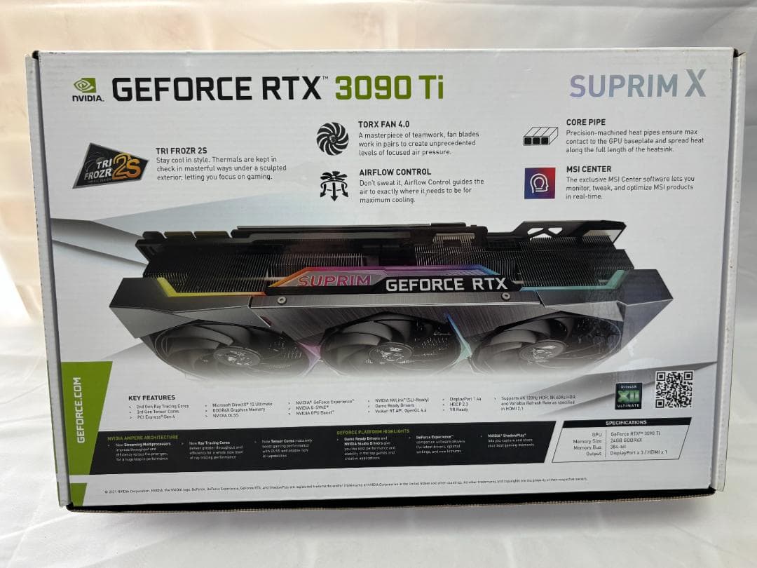 グラフィックボード・グラボ・ビデオカード MSI GeForce RTX 3090 Ti Suprim X 24GB