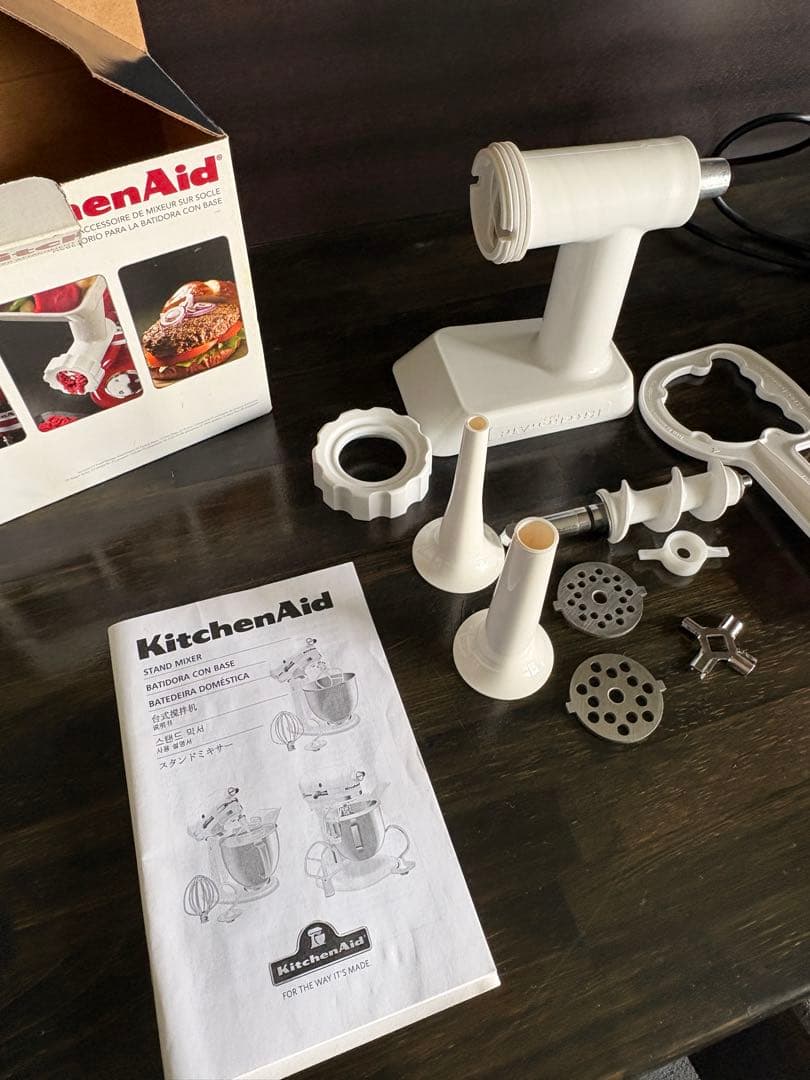 【激安】KitchenAid スタンドミキサー レッド ミートチョッパー付
