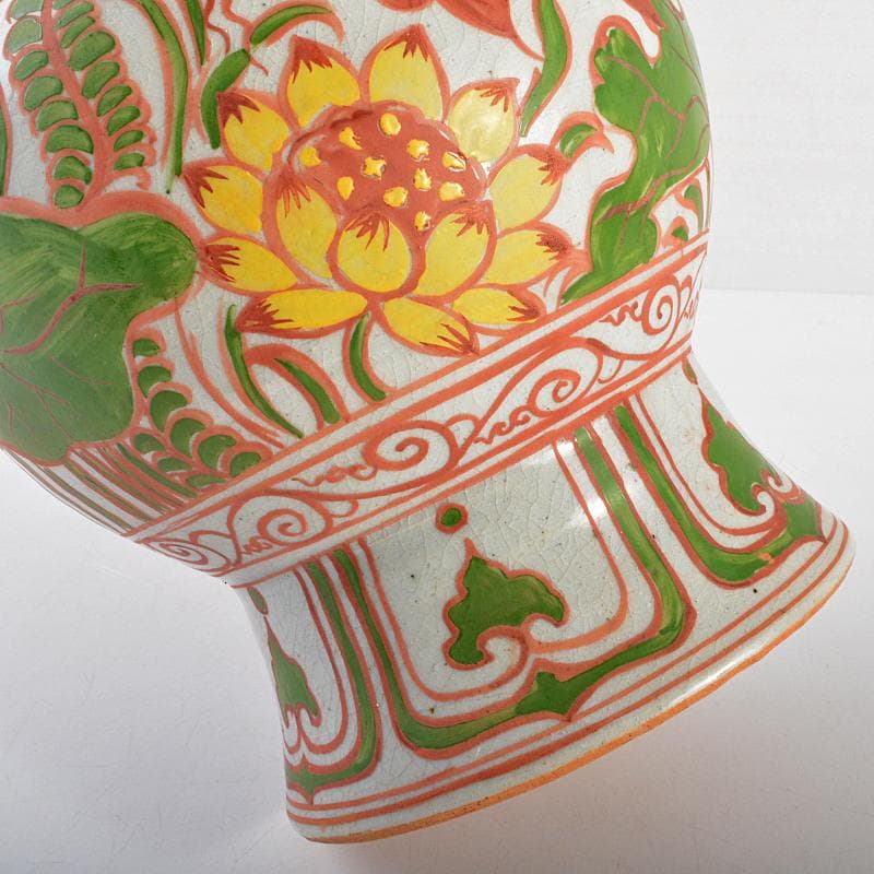 中国　赤絵　魚蓮花文　長顎瓶　C　R5639B